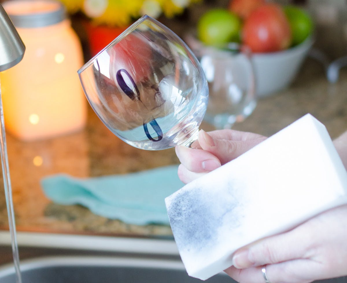 magic eraser on glass